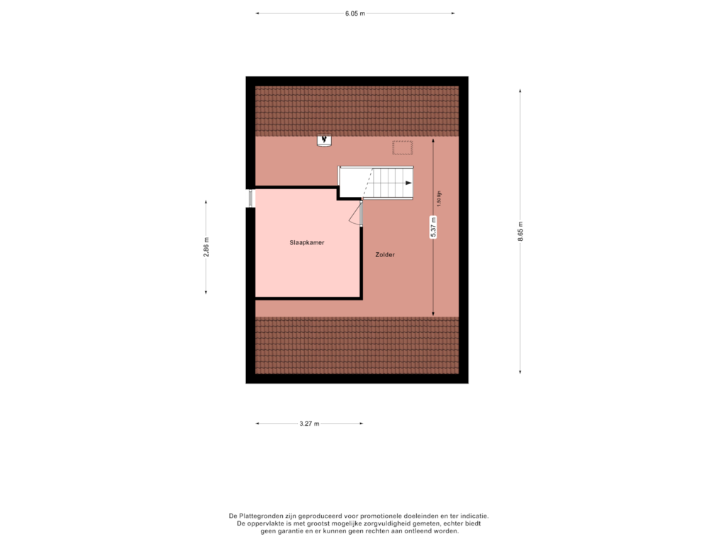 View floorplan of floor 3 of Dorpsstraat 22