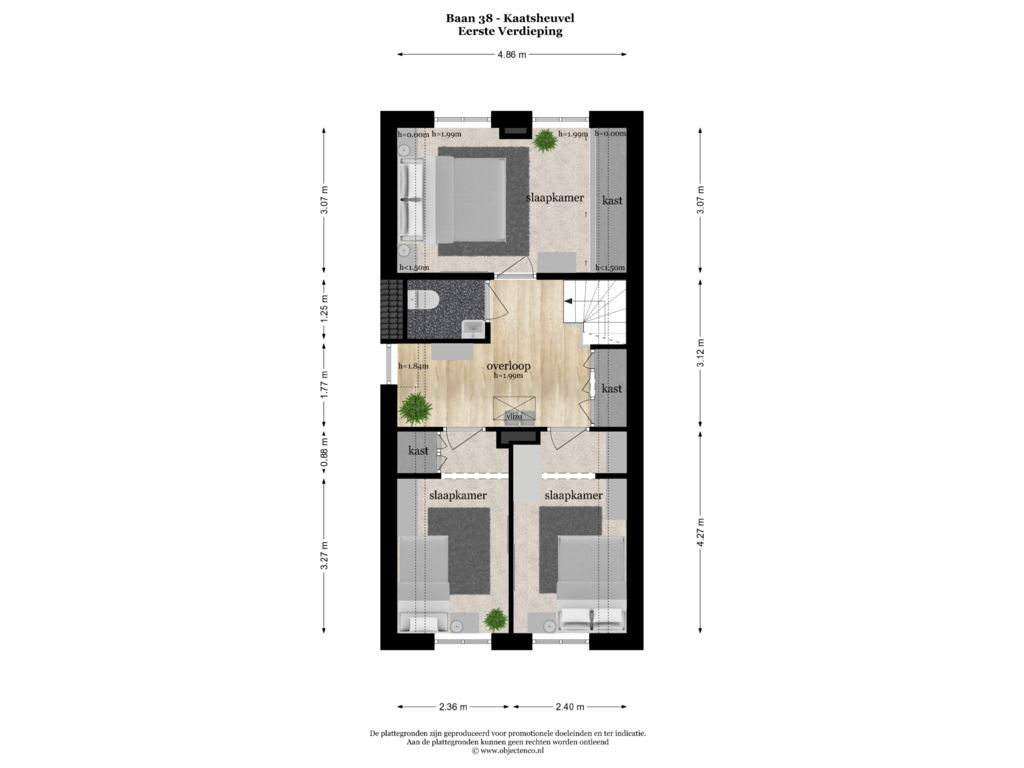 Bekijk plattegrond van Eerste Verdieping van Baan 38