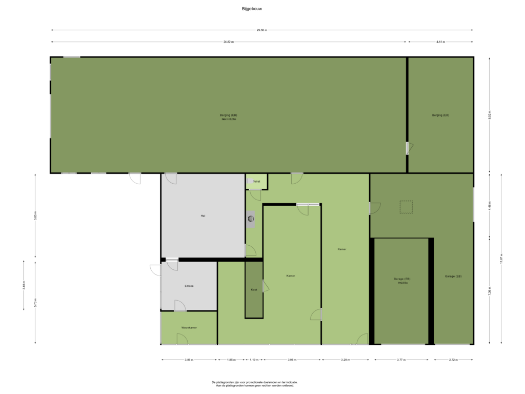 Bekijk plattegrond van Bijgebouw van Heuvelakkersestraat 16