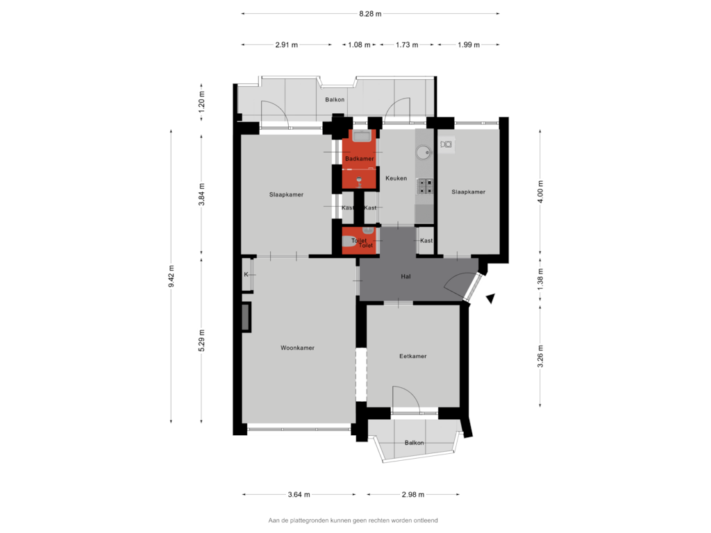 View floorplan of Appartement of Hertog Jan I Laan 36