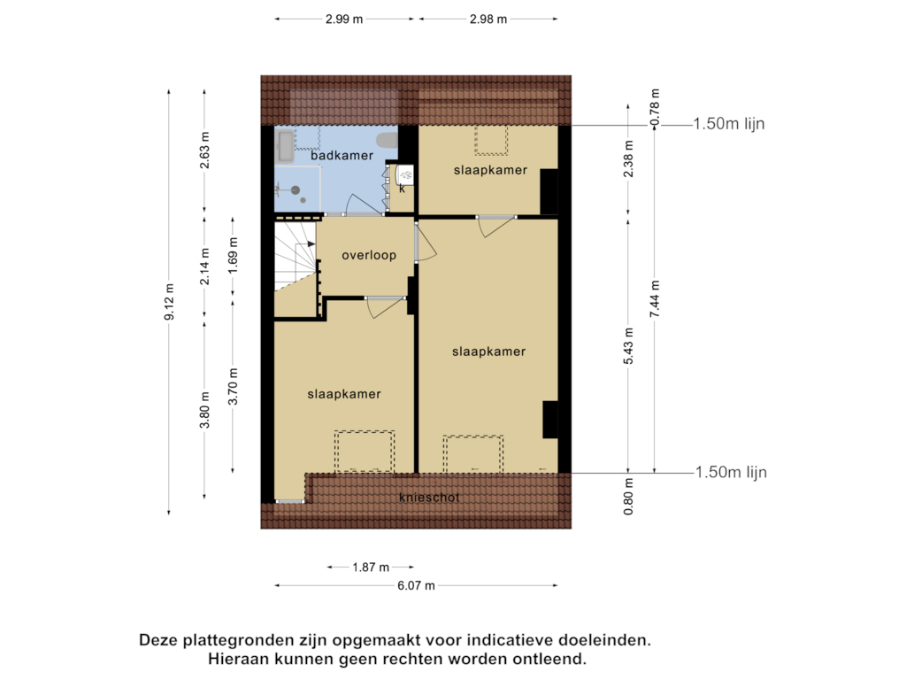 Bekijk plattegrond van 2e  verdieping van Berkenlaan 16