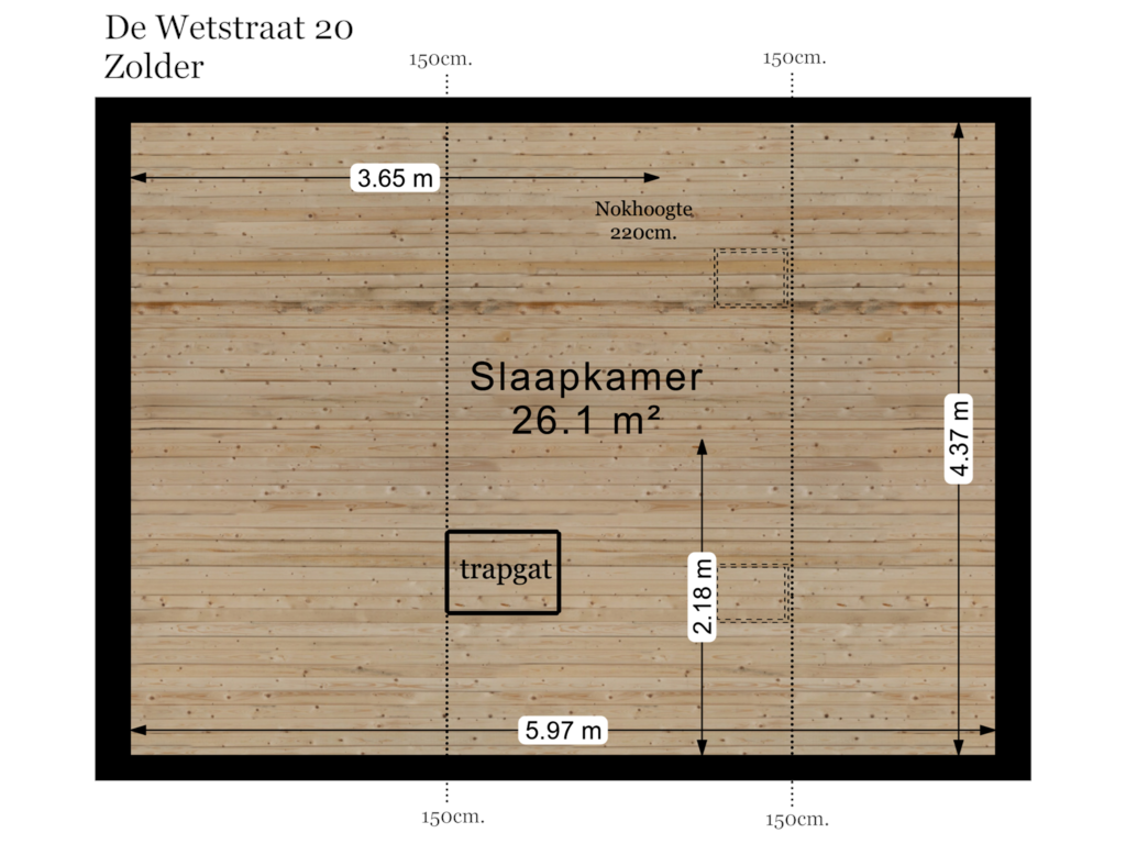 View floorplan of Zolder of De Wetstraat 20