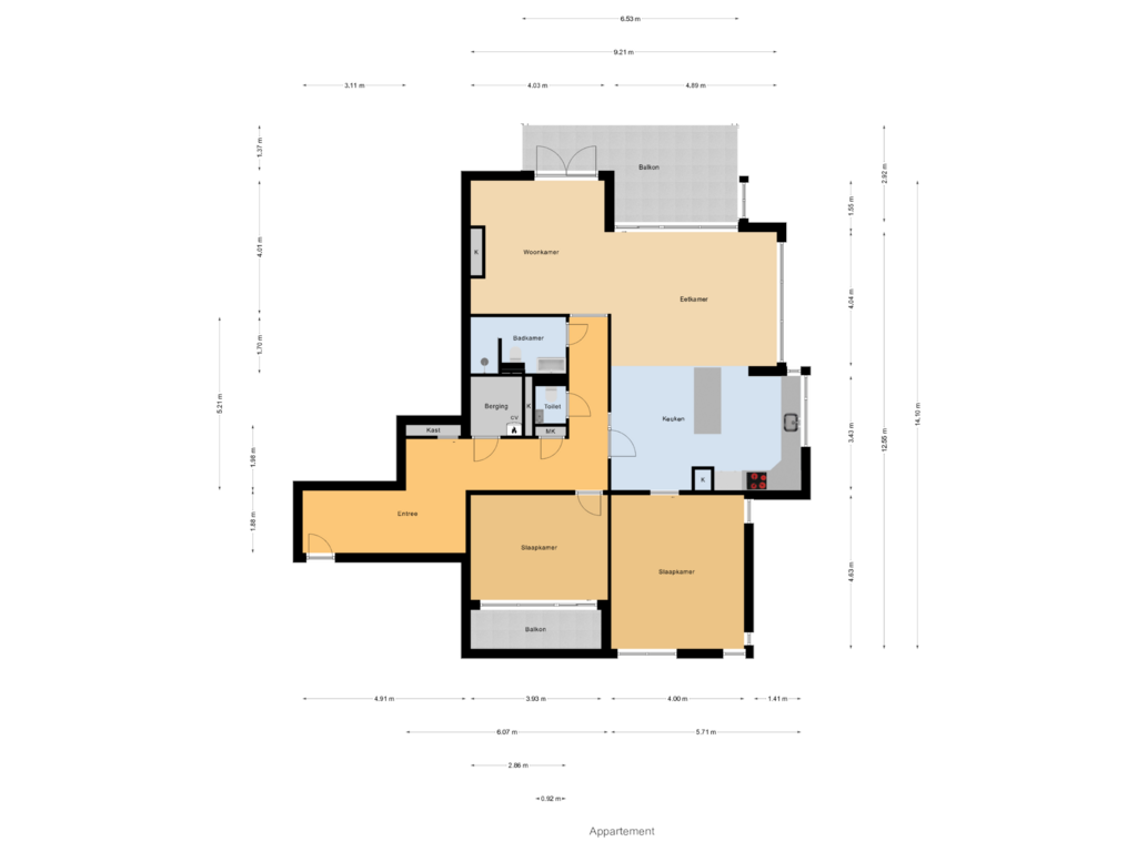 Bekijk plattegrond van Appartement van Zutphensestraatweg 45