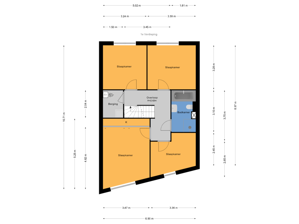 Bekijk plattegrond van 1e Verdieping van Rieteiland 7