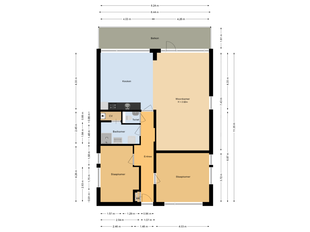 Bekijk plattegrond van Appartement van Groenhof 187