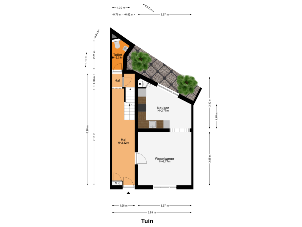 Bekijk plattegrond van Tuin van Hoofdstraat 2