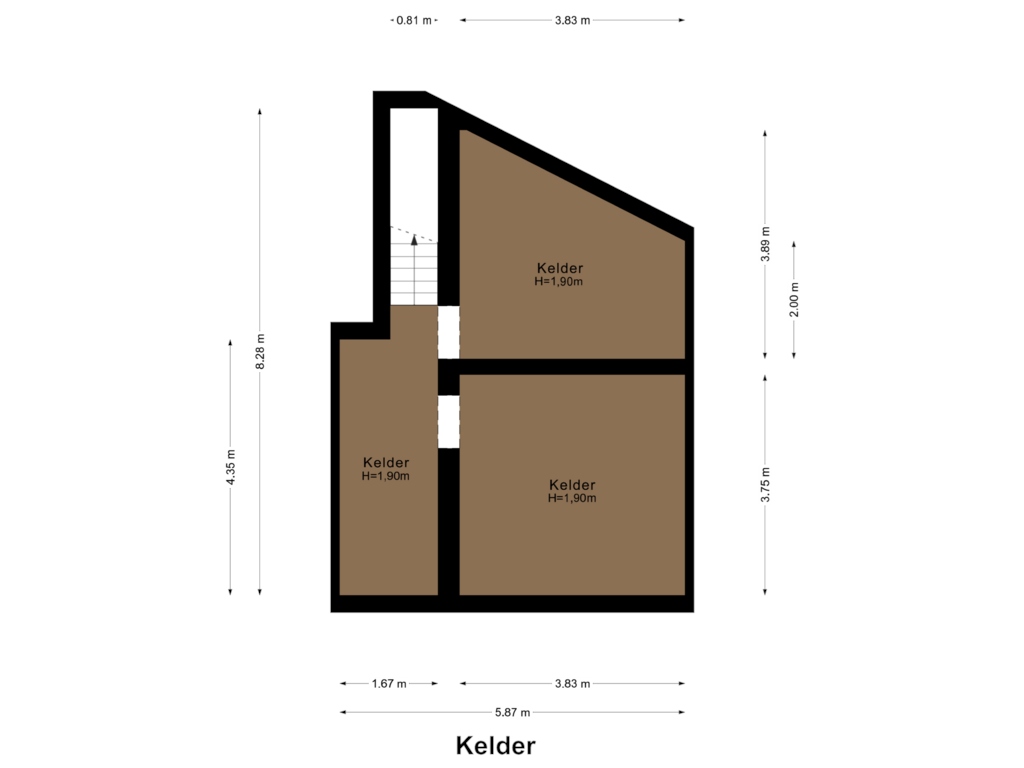 Bekijk plattegrond van Kelder van Hoofdstraat 2