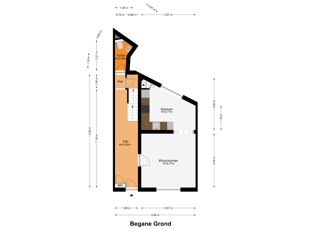 Bekijk plattegrond van Begane Grond van Hoofdstraat 2