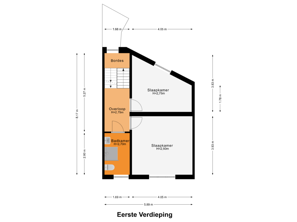 Bekijk plattegrond van Eerste Verdieping van Hoofdstraat 2