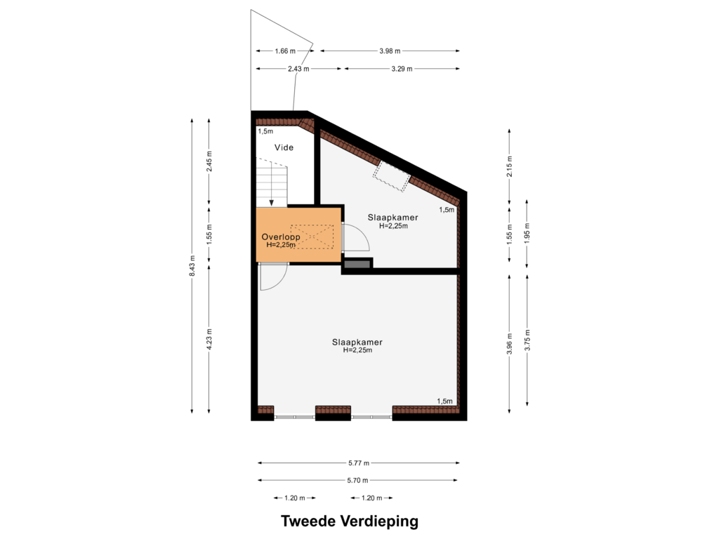 Bekijk plattegrond van Tweede Verdieping van Hoofdstraat 2