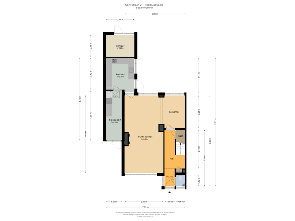 View floorplan of Begane Grond of Coryluslaan 21