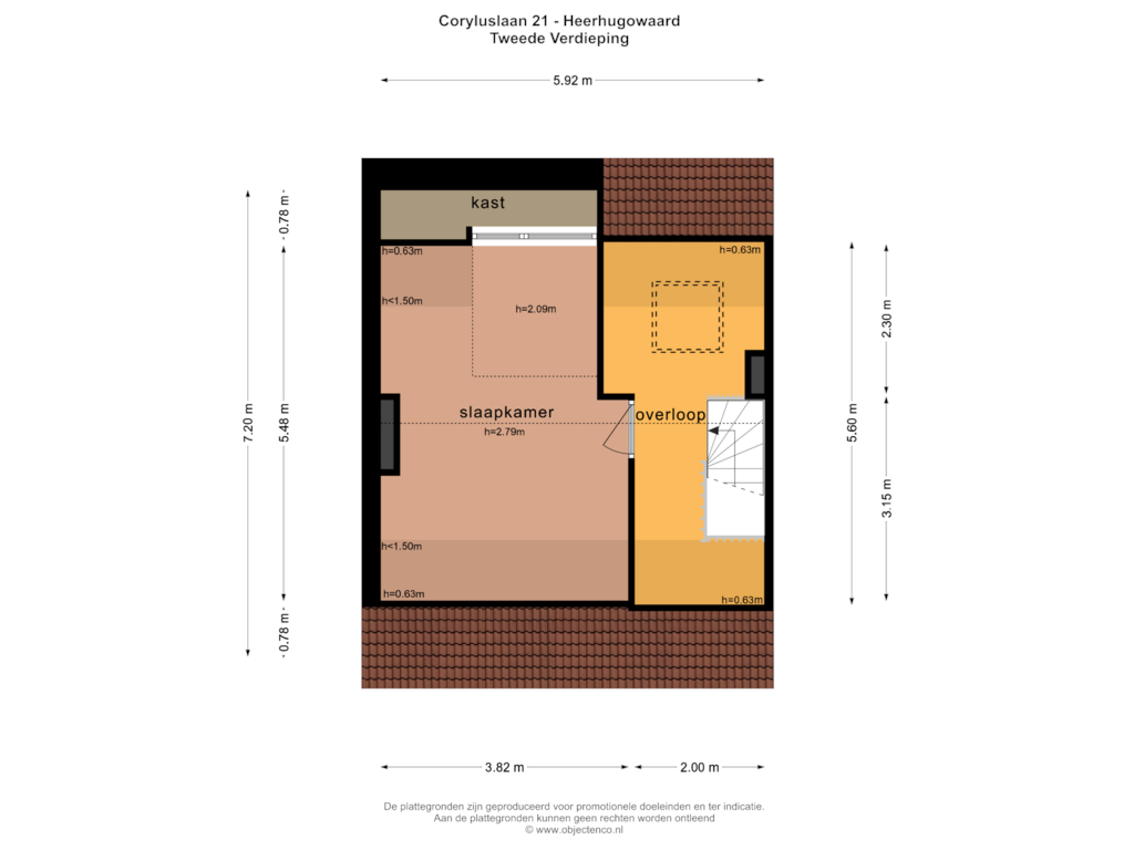 View floorplan of Tweede Verdieping of Coryluslaan 21