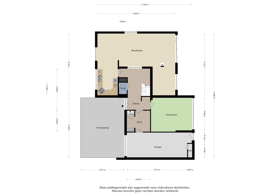 Bekijk plattegrond van Begane Grond van Bennebroekerweg 92