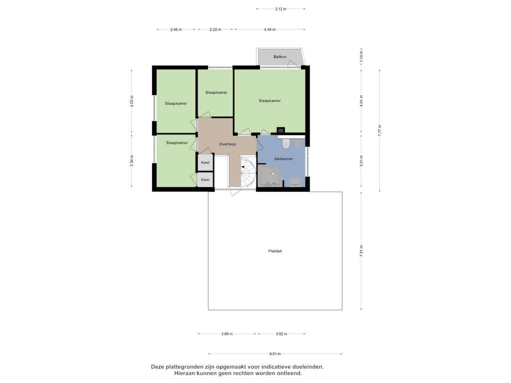 Bekijk plattegrond van Eerste Verdieping van Bennebroekerweg 92