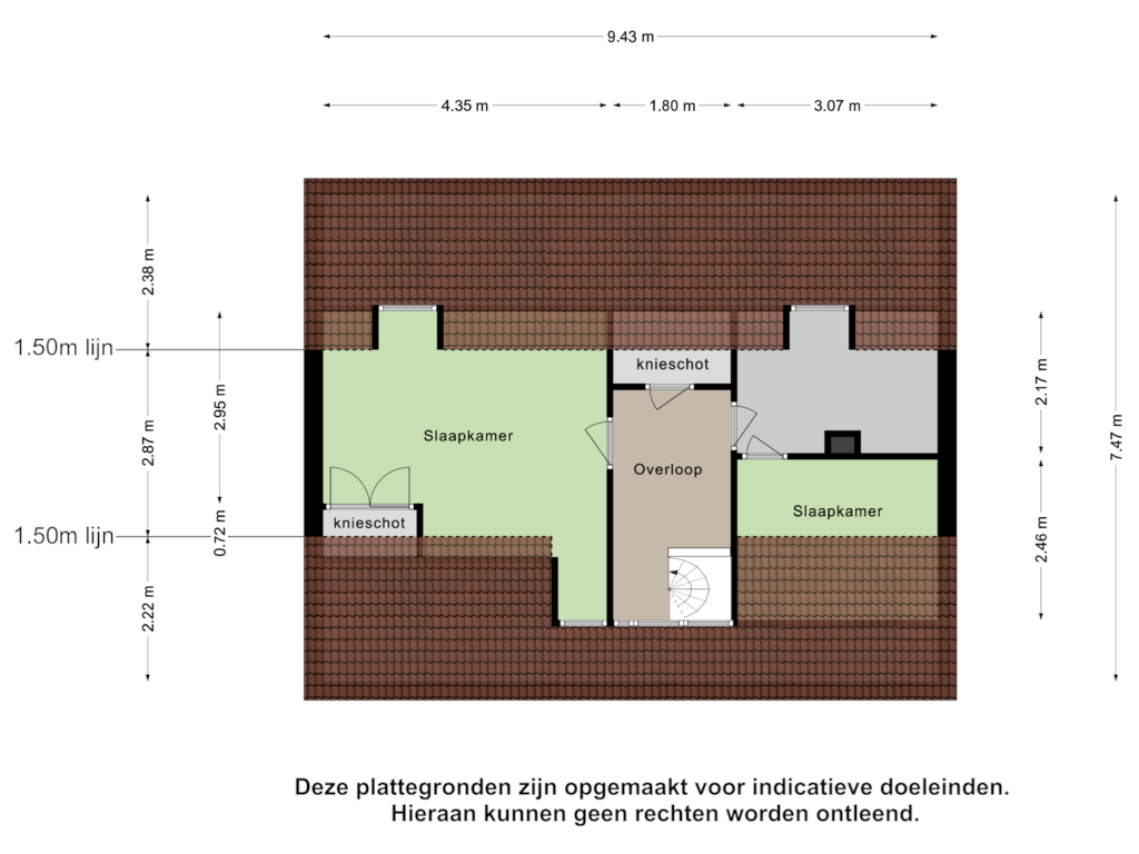 Bekijk plattegrond van Tweede Verdieping van Bennebroekerweg 92