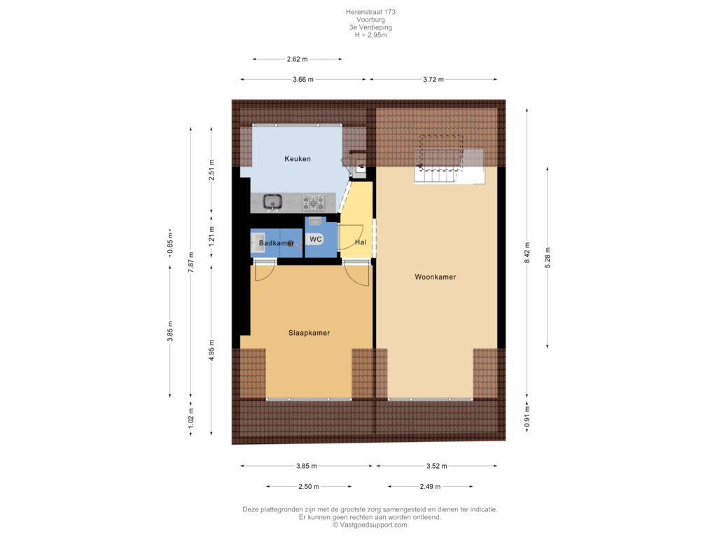 Bekijk plattegrond van 3e Verdieping van Herenstraat 173