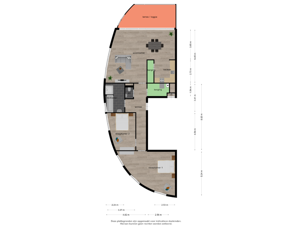 View floorplan of Appartement of Rubenslaan 116-R