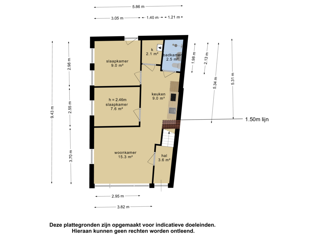 Bekijk plattegrond van Appartement van Brugstraat 10