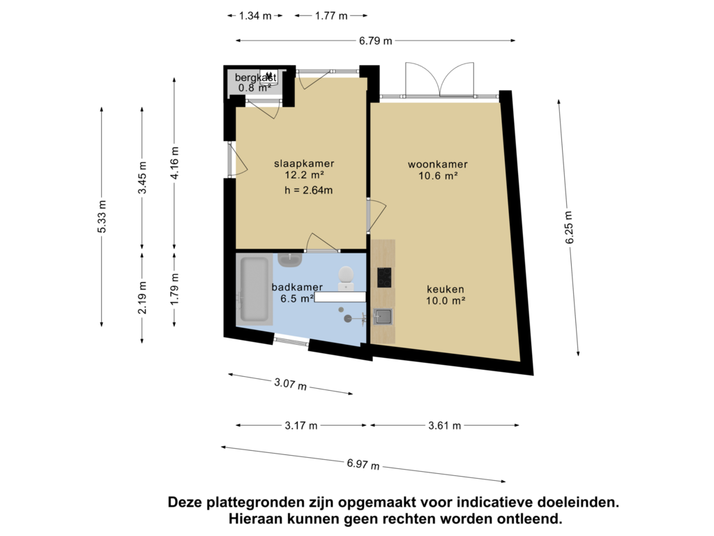 Bekijk plattegrond van Appartement-D van Brugstraat 10