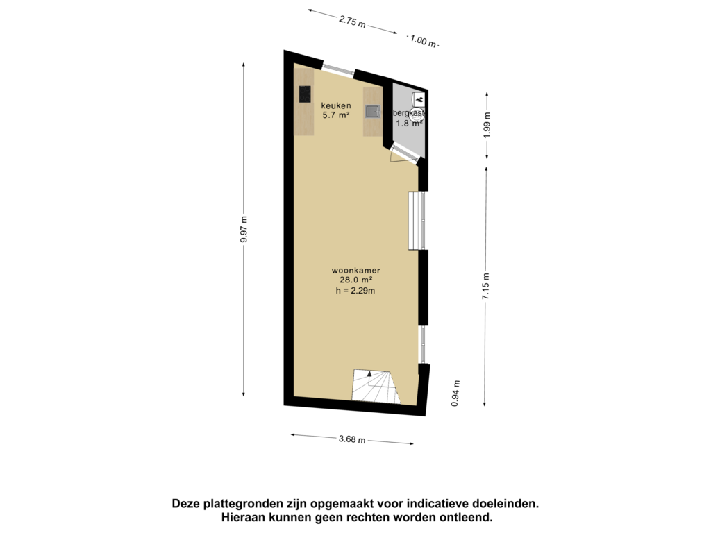 Bekijk plattegrond van Appartement-E-2 van Brugstraat 10