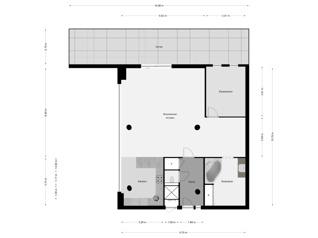 Bekijk plattegrond van Appartement van Lloydstraat 40