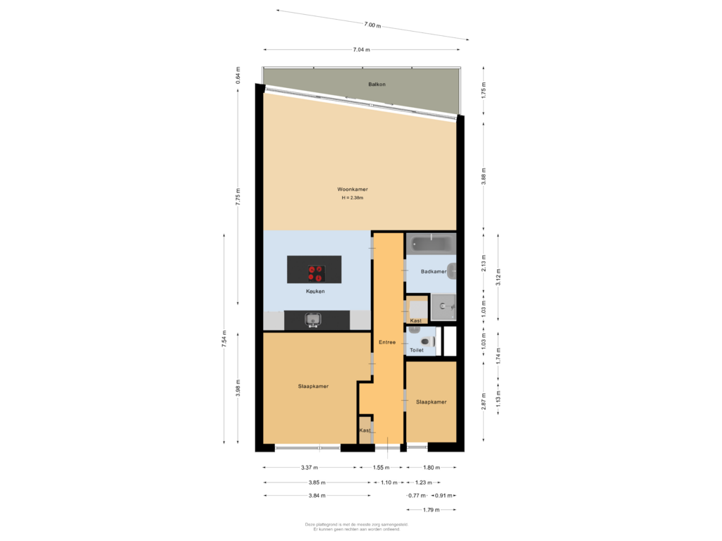 Bekijk plattegrond van Appartement van Librijesteeg 253