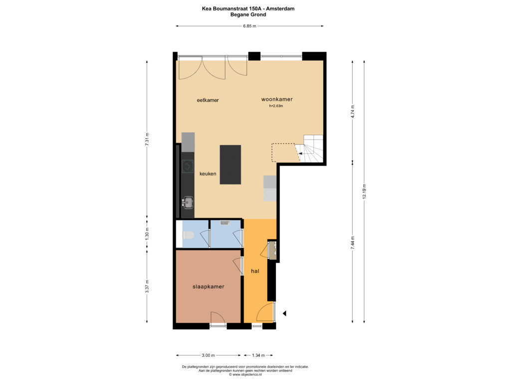 Bekijk plattegrond van BEGANE GROND van Kea Boumanstraat 150-A