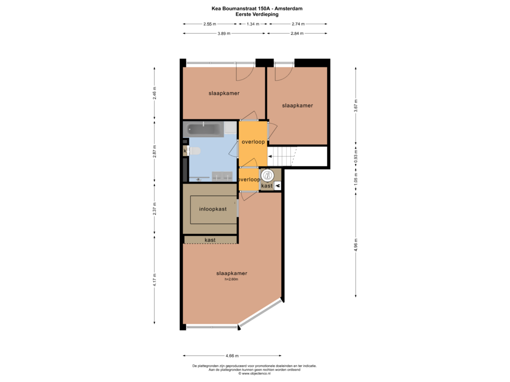 Bekijk plattegrond van EERSTE VERDIEPING van Kea Boumanstraat 150-A