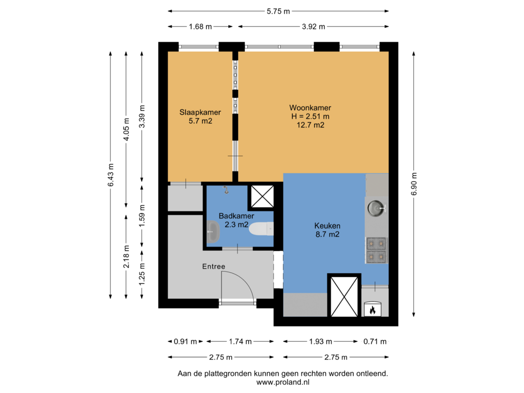 View floorplan of Appartement of Vrolikstraat 407-D