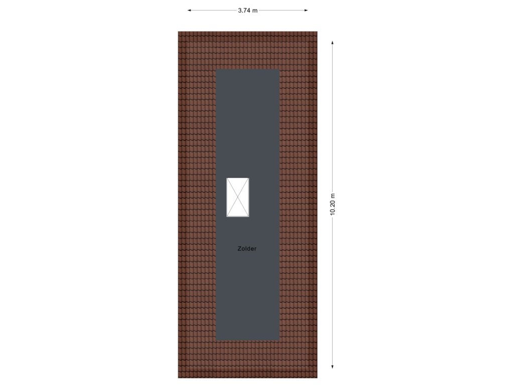 View floorplan of Zolder of Gastenhuis 16