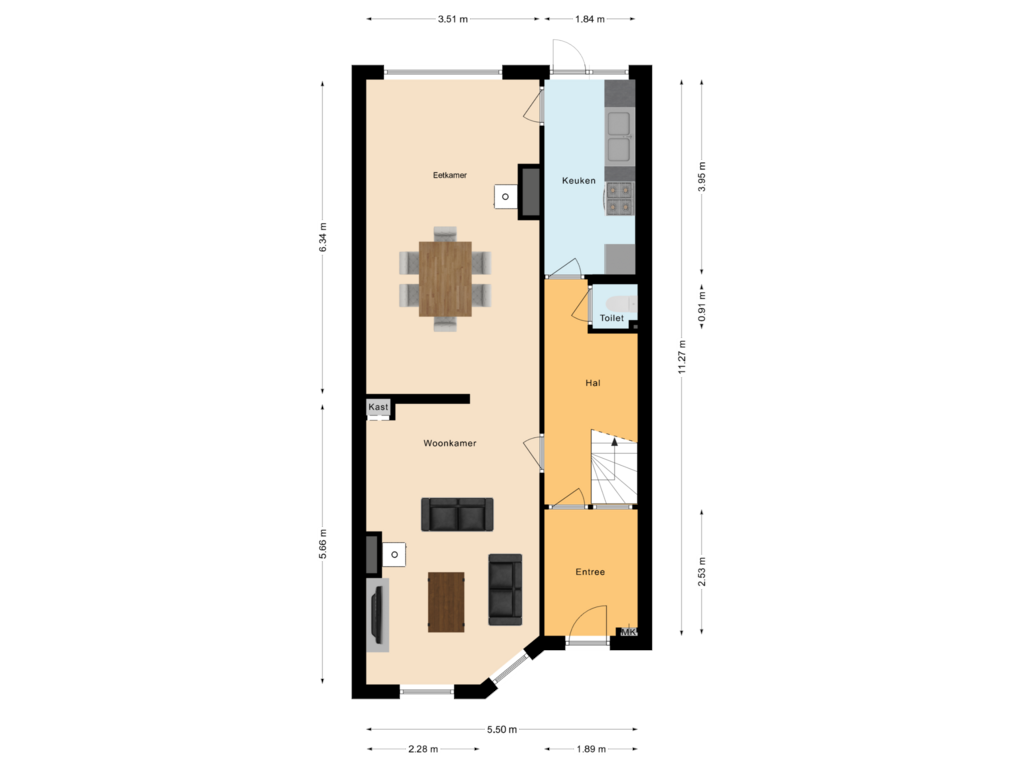 Bekijk plattegrond van Begane grond van Stadhouderslaan 31