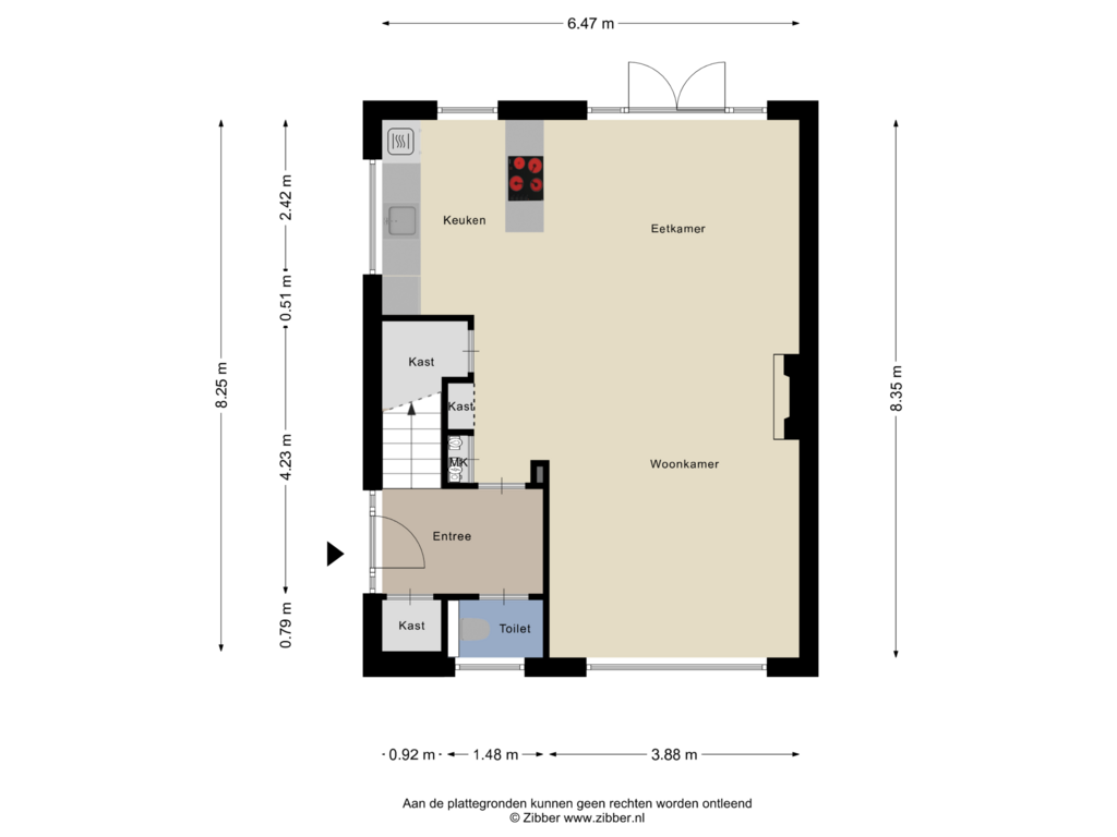 Bekijk plattegrond van Begane Grond van Caustraat 58