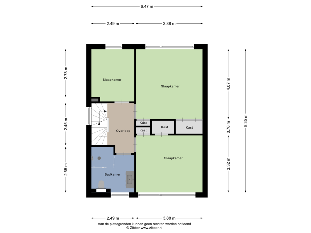 Bekijk plattegrond van Eerste Verdieping van Caustraat 58