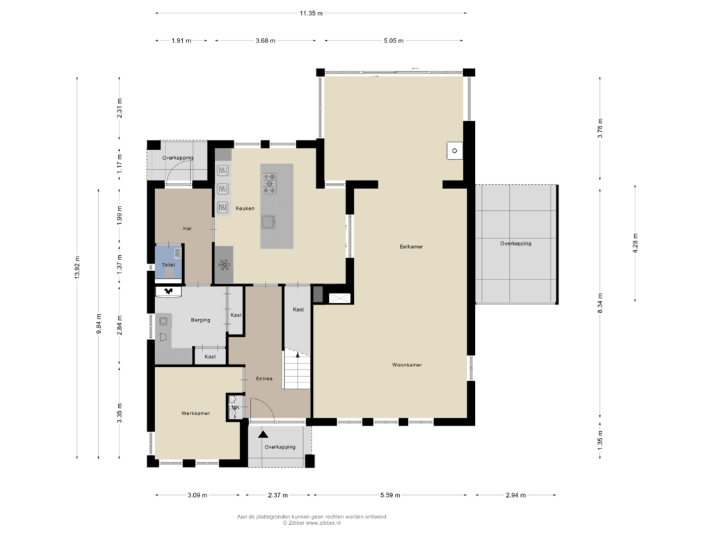 View floorplan of Begane Grond of Pinksterbloem 6