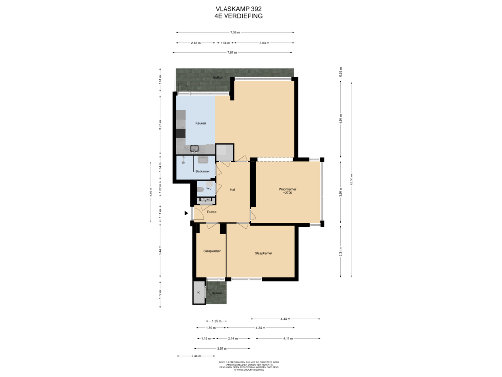 Bekijk plattegrond van 4E Verdieping van Vlaskamp 392