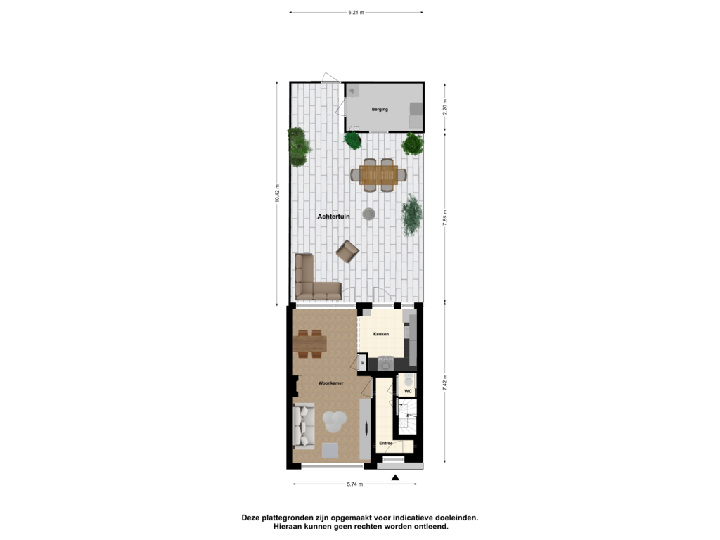 Bekijk plattegrond van Begane Grond tuin van Christiaan Huygensstraat 25