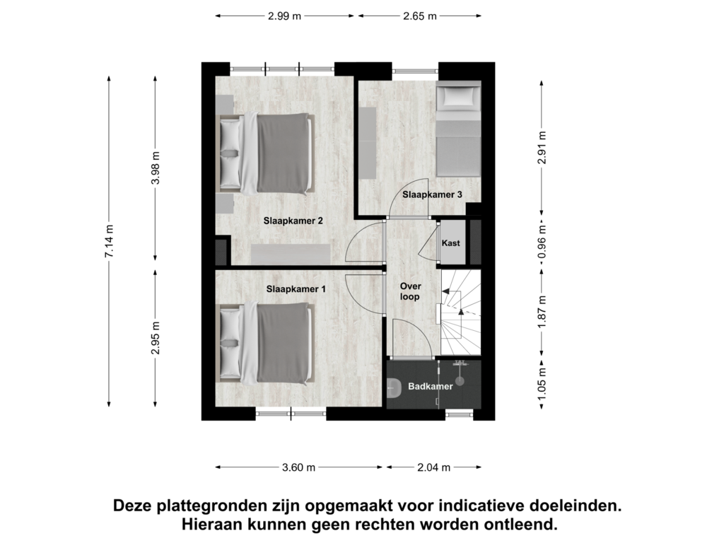 Bekijk plattegrond van Eerste Verdieping van Christiaan Huygensstraat 25