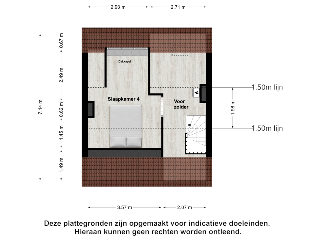 Bekijk plattegrond van Tweede Verdieping van Christiaan Huygensstraat 25