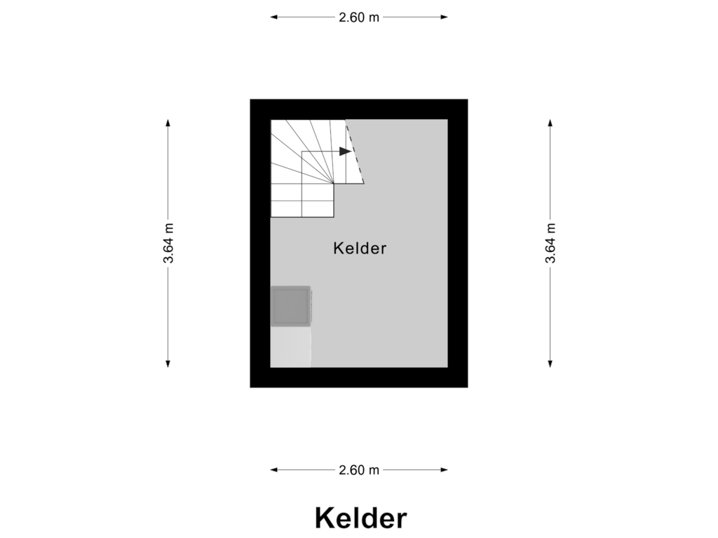 View floorplan of Kelder of Kampstraat 34