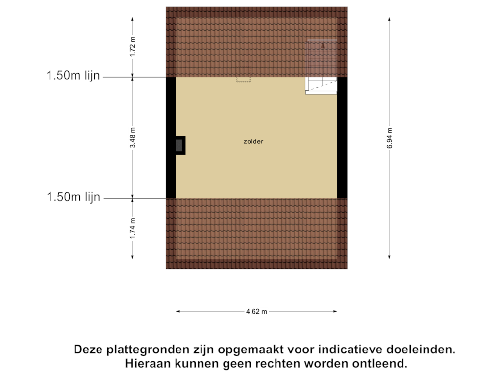 Bekijk plattegrond van Zolder van Van Brienenoordstraat 19