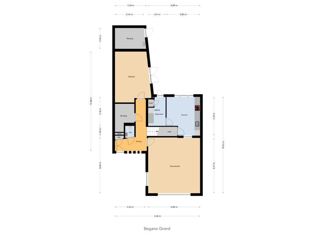 Bekijk plattegrond van Begane Grond van Koog 21