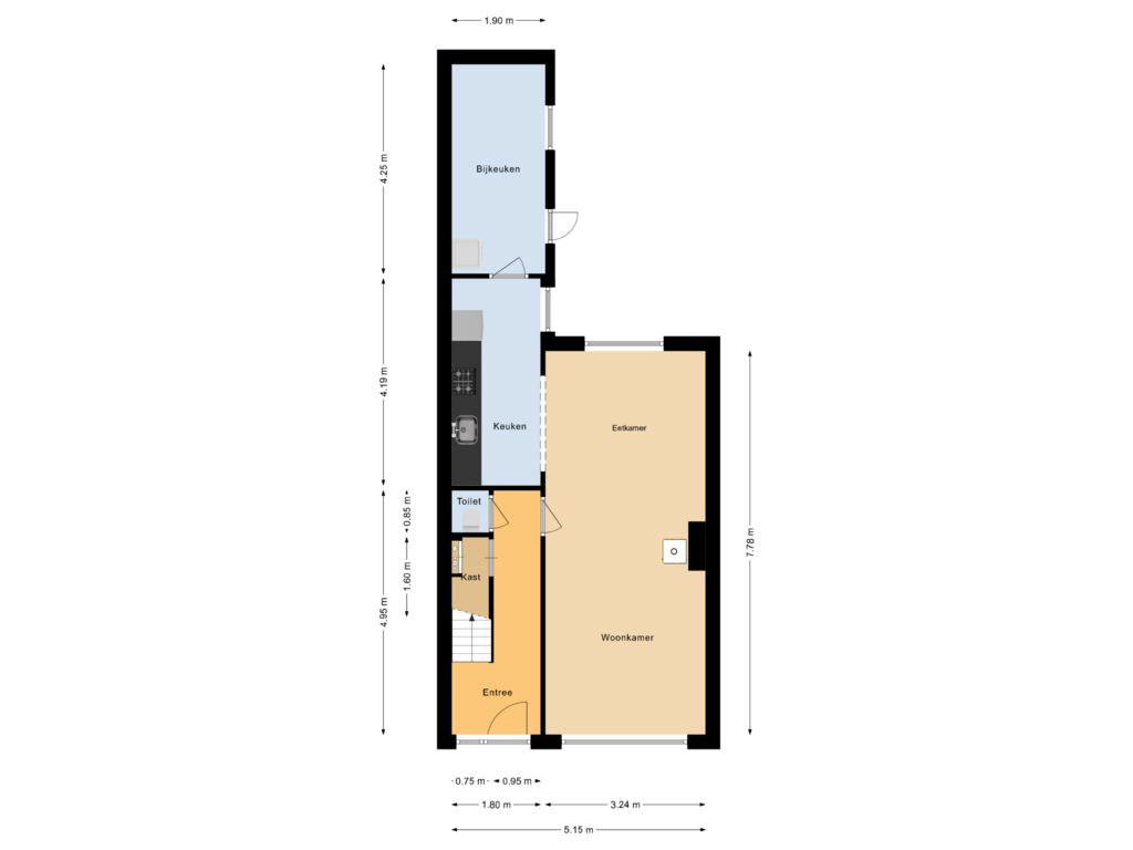 View floorplan of Begane grond of Piet Heinstraat 8