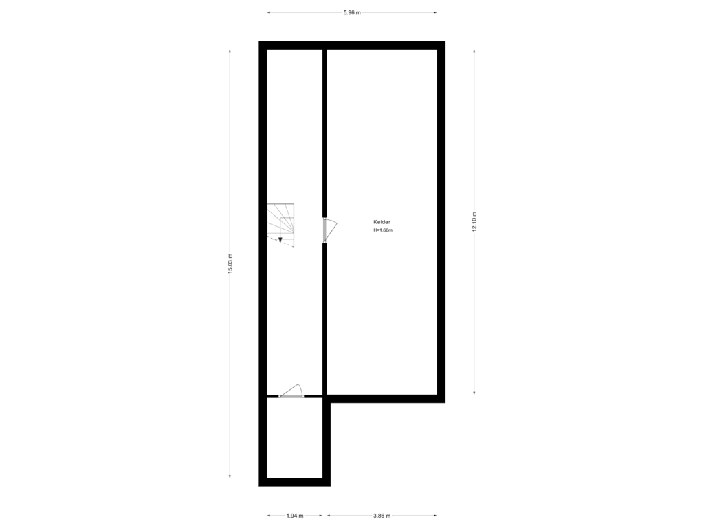 Bekijk plattegrond van Kelder van Mathenesserlaan 284