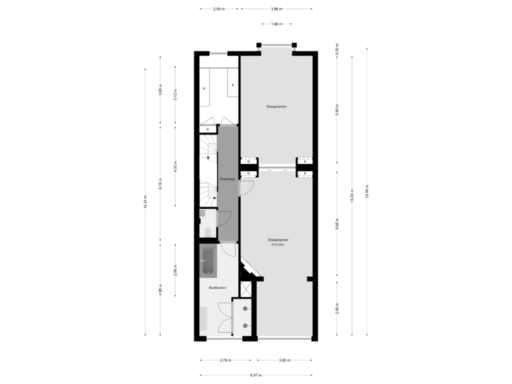 Bekijk plattegrond van 1e Verdieping van Mathenesserlaan 284