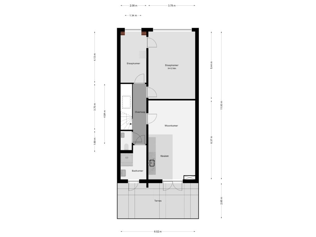 Bekijk plattegrond van 2e Verdieping van Mathenesserlaan 284