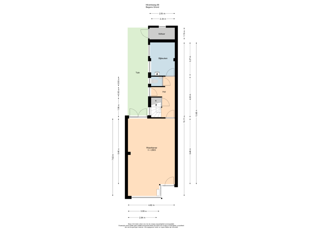 Bekijk plattegrond van Begane Grond van Hilvertsweg 88