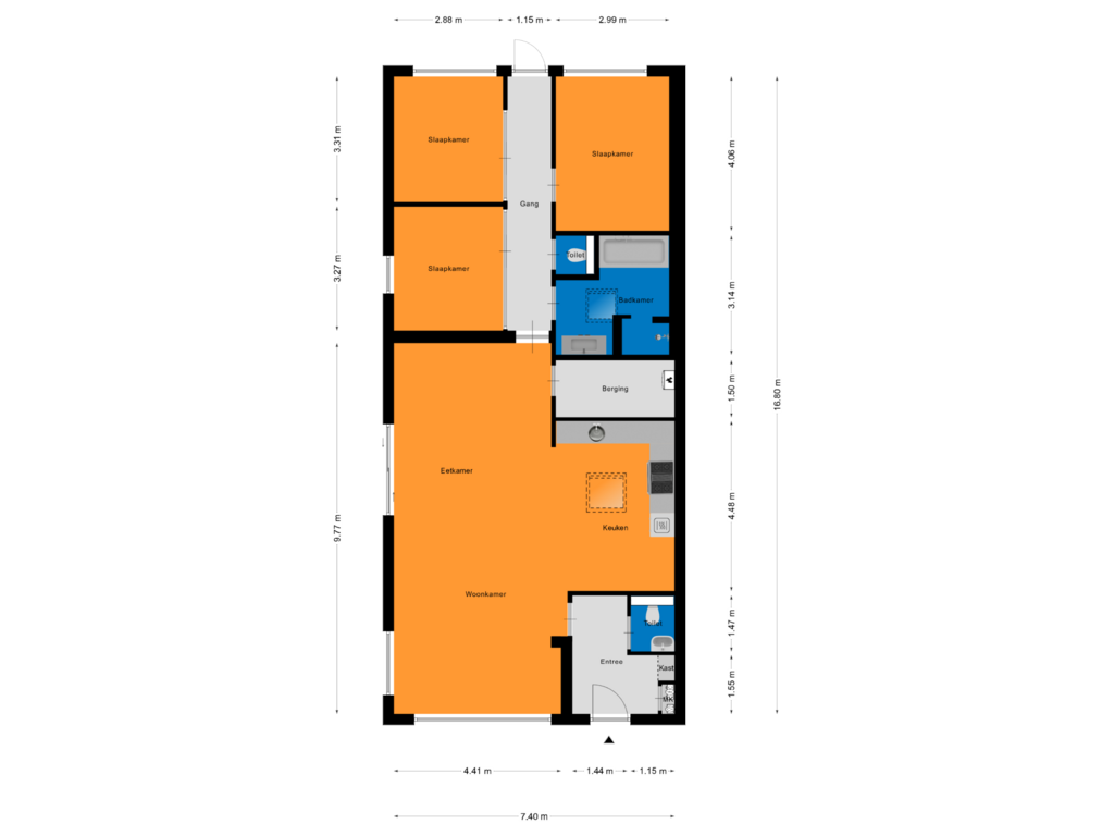 Bekijk plattegrond van Appartement van Baardwijksestraat 78-A