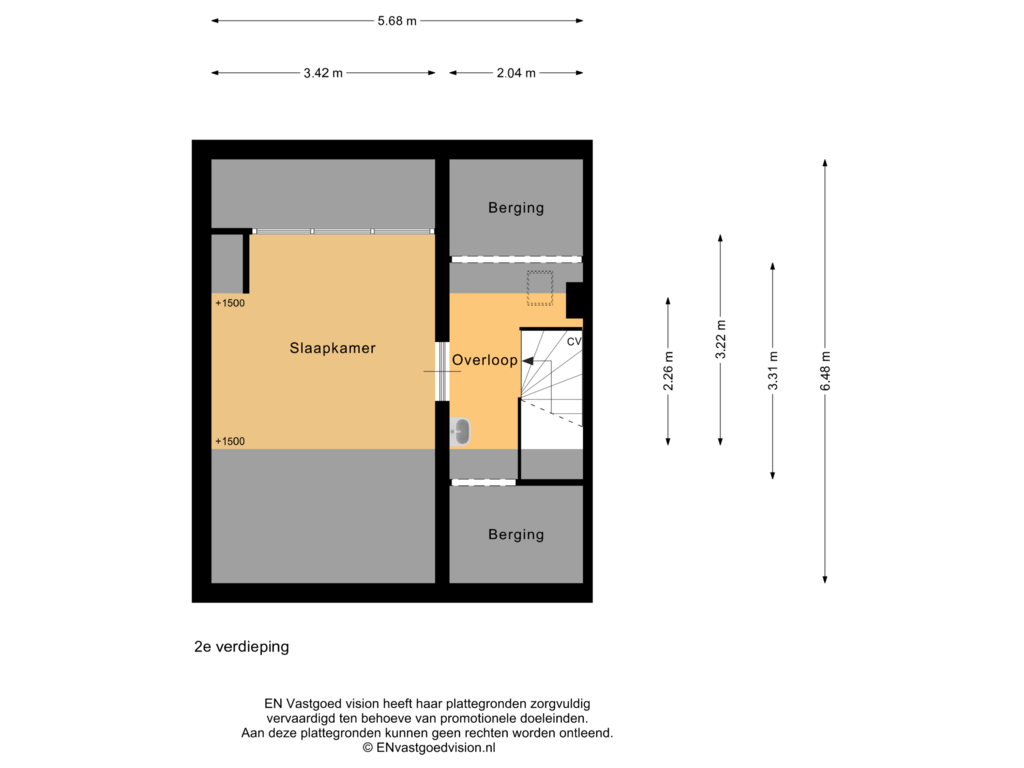 Bekijk plattegrond van 2e verdieping van Herderstraat 1