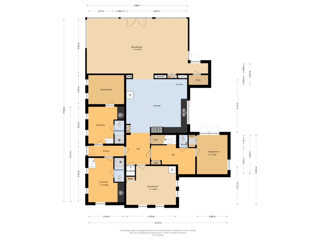 View floorplan of Begane grond of Kappeweg 24