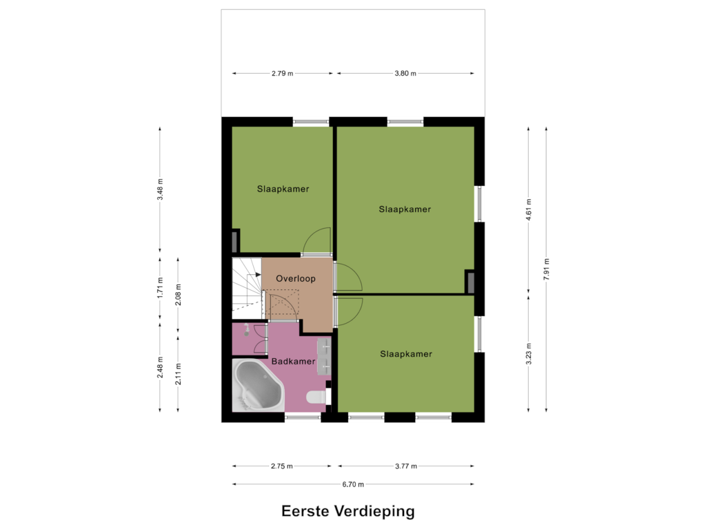 View floorplan of Eerste Verdieping of Swalmzicht 2